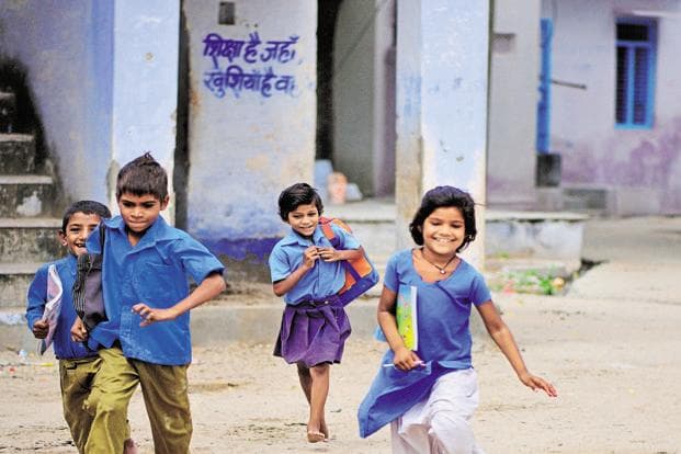 School children taking part in a community programme