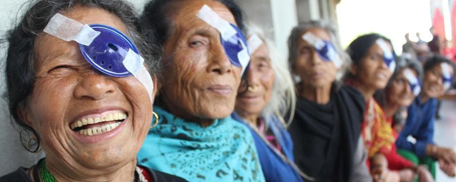 Patients recovering after cataract surgery